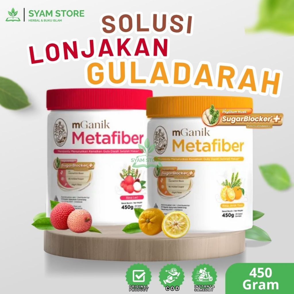mGanik Metafiber Diabetes 450 g Suplemen Gula Darah Tinggi Original Official 100%