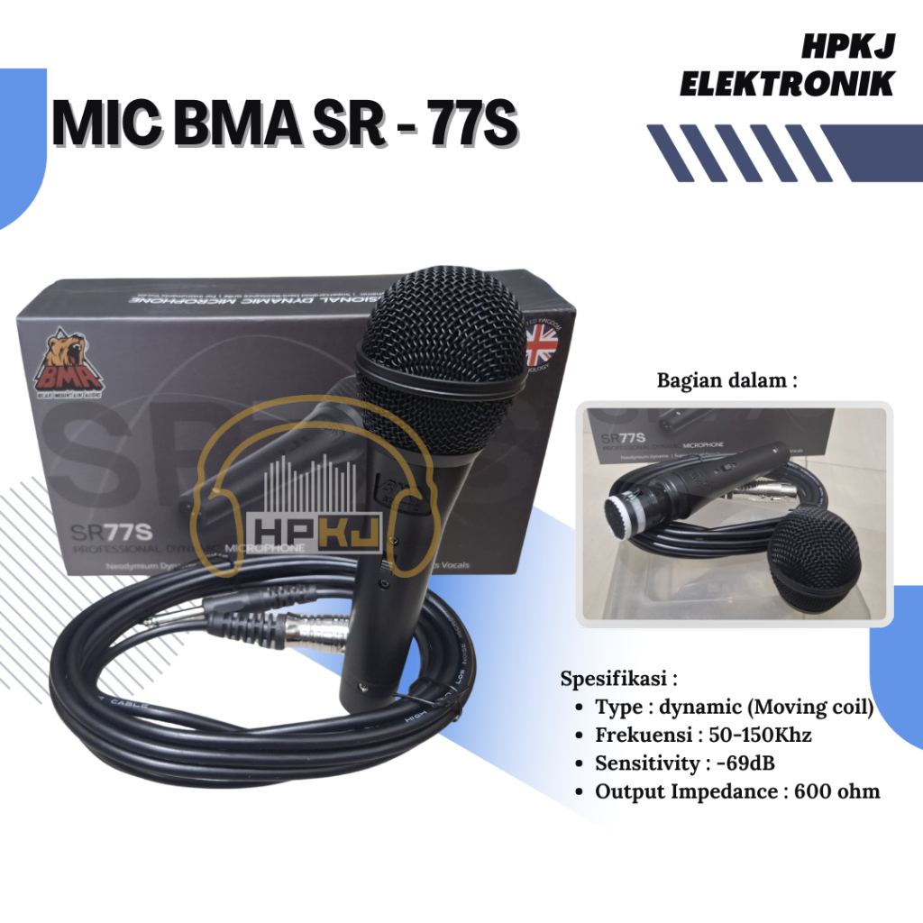 MIC BMA SR-77S MIK KABEL MICROPHONE BMA SR - 77S Mic Bma