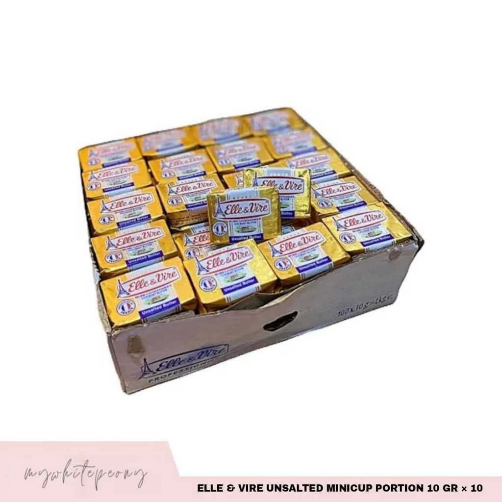 

UNSALTED BUTTER ELLE & VIRE mini cup portion 10gr x 10pc