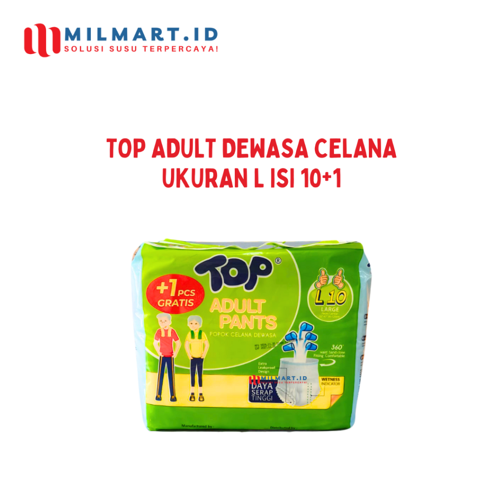 TOP ADULT PANTS L 10+1 POPOK CELANA DEWASA ADULT DIAPERS DEWASA PAMPERS CELANA DEWASA