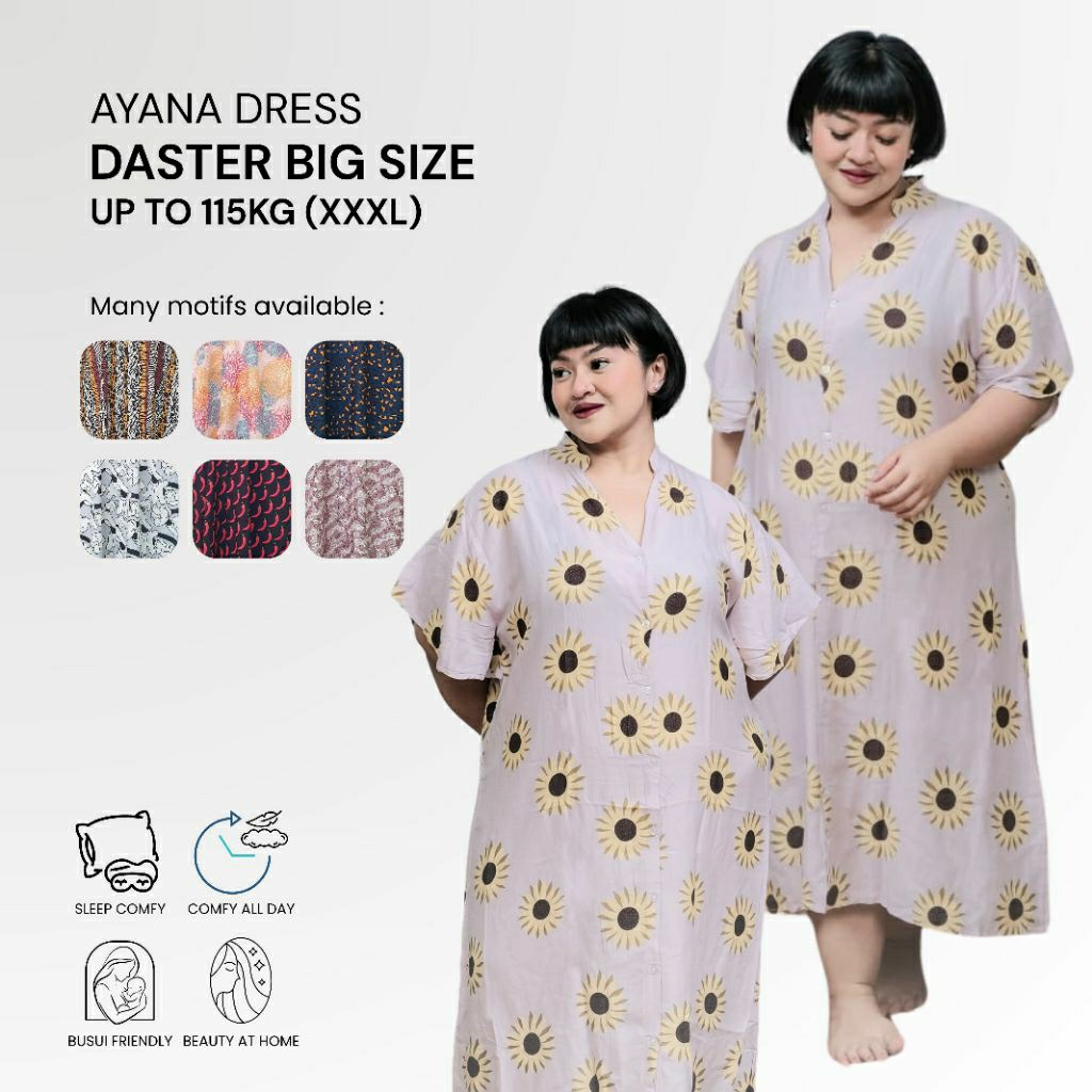 DASTER KEKINIAN JUMBO | DASTER BUSUI JUMBO RAYON | DRESS JUMBO RAYON