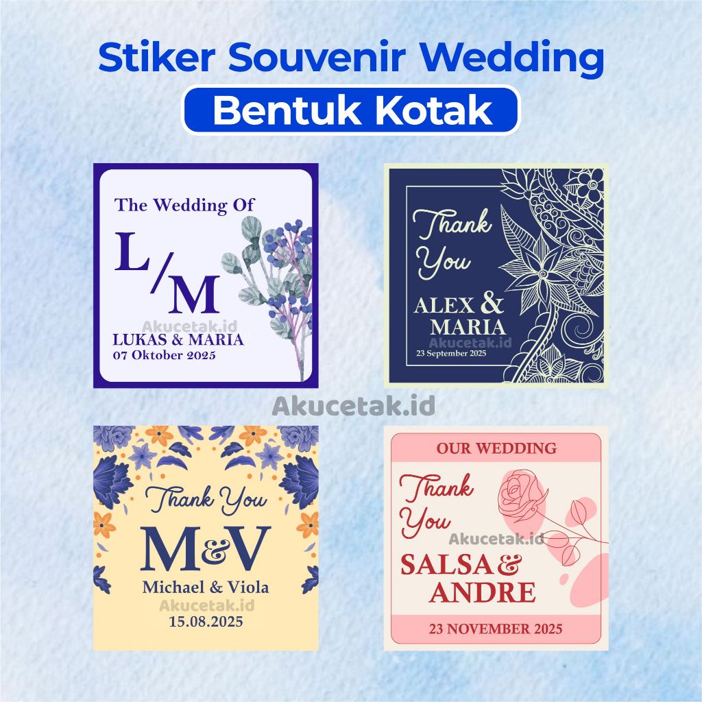 

Sticker Souvenir Pernikahan Custom Bentuk Kotak