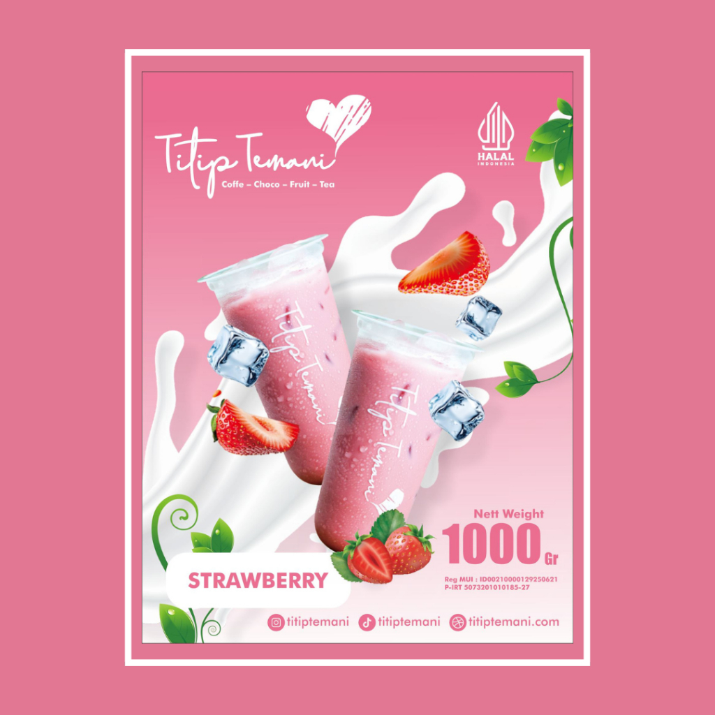 

Titip Temani Minuman Bubuk mix Strawbery 500 gr - 1000 gr