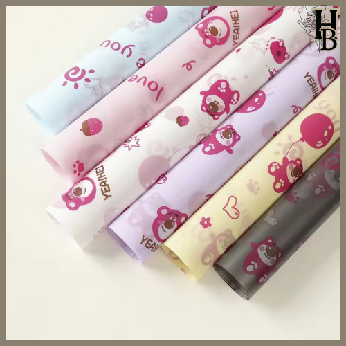 

20 LEMBAR Kertas Buket Cellophone Transparant Karakter Carton Lucu Anak KB84