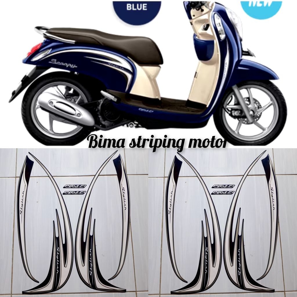 Stiker Striping List Body Motor Full Set Honda Scoopy Stylish 2014