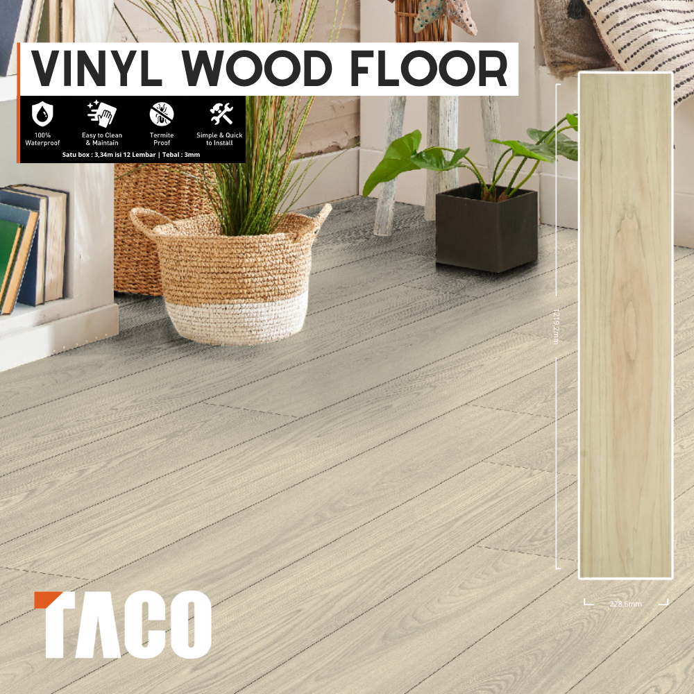 Lantai Vinyl TACO | SPC | Lantai Motif kayu | Lantai Parket | Lantai SPC | SPC lantai kayu XL