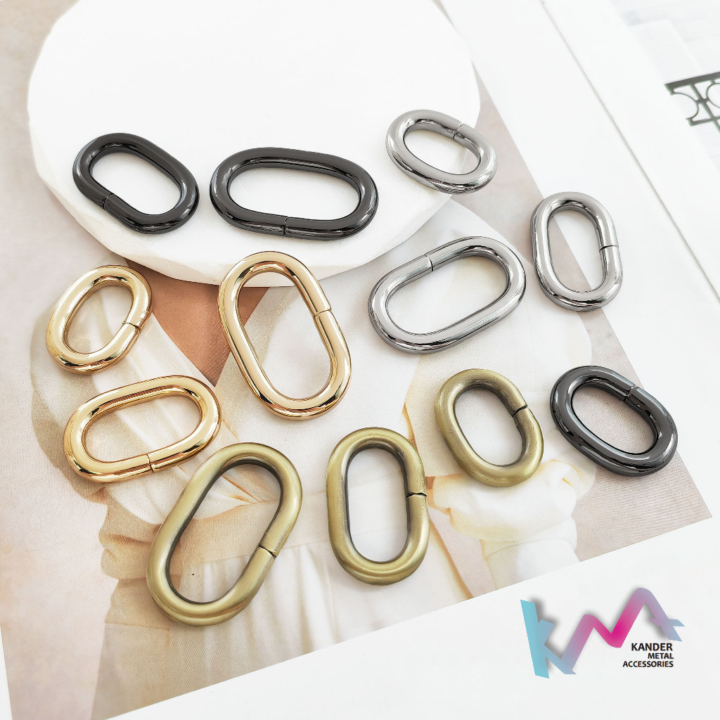 KANDER Alloy Ring Oval Gesper Aksesoris Tas Bag Accesesories 20mm | 25mm | 32mm DA25RG