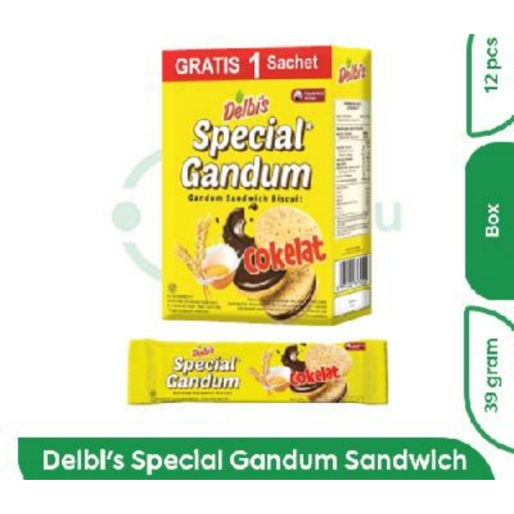 

DELBIS SPECIAL GANDUM SANDWICH BISCUIT COKELAT 39gr BOX 12 PCS