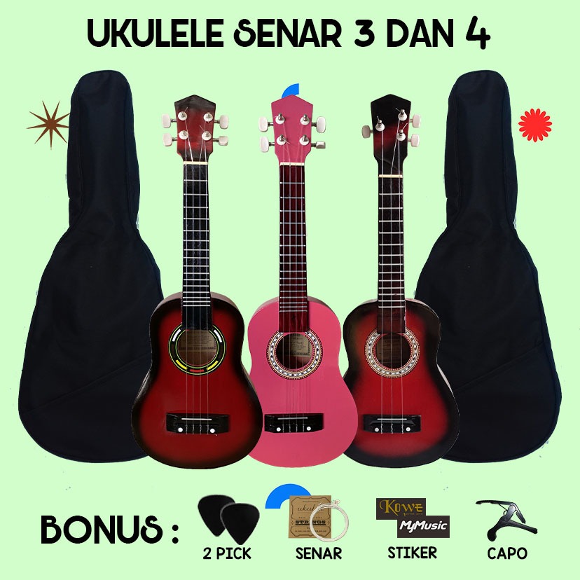 Ukulele/Kencrung/Gitar Ukulele Paket Termurah & Terlengkap Akustik