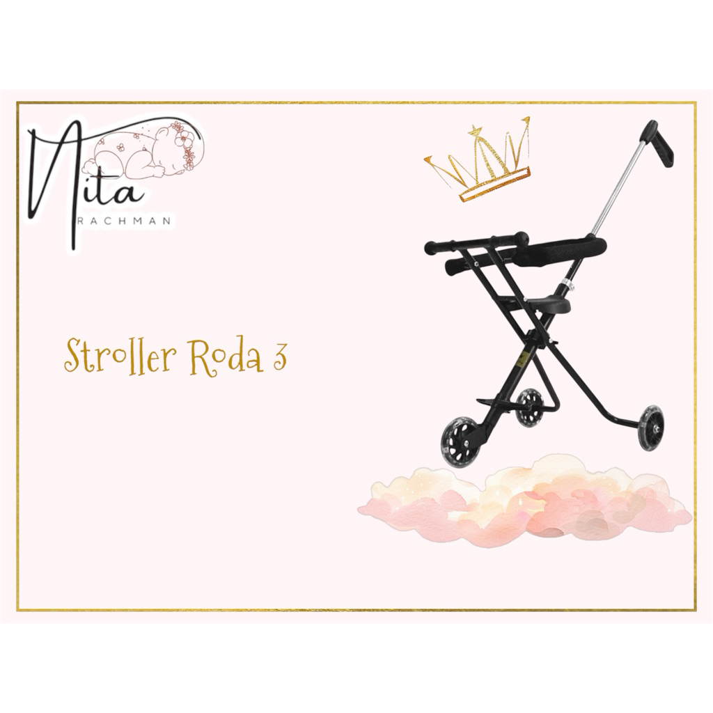 Speeds Stroller bayi roda 3 kereta dorong lipat