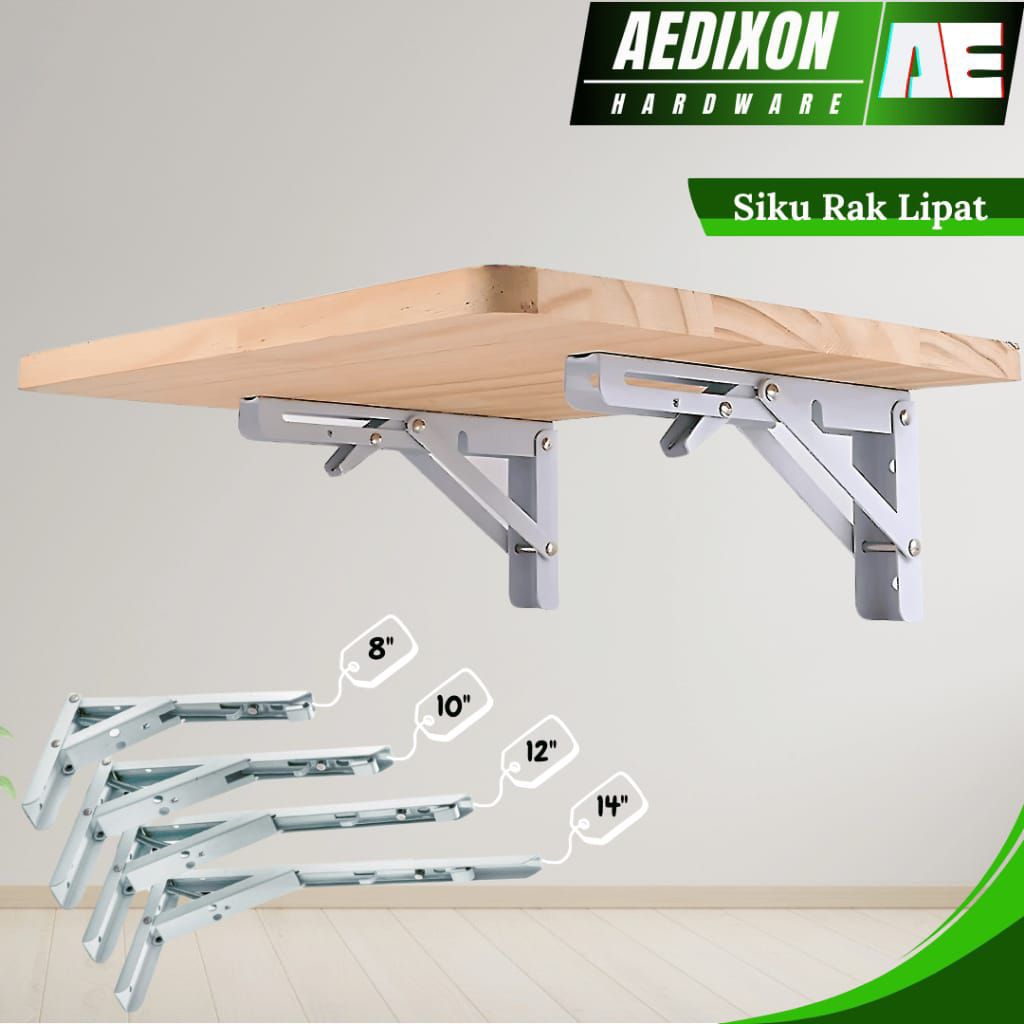 SIKU RAK LIPAT PUTIH | Siku Rak Dinding Meja Lipat