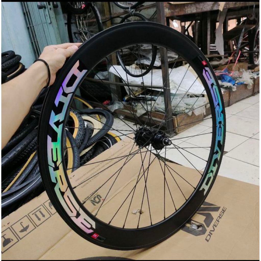 Wheellset 700C ION DIVERSE Fixie Doltrap Bearing Loncher Velg 6cm Cog 17T