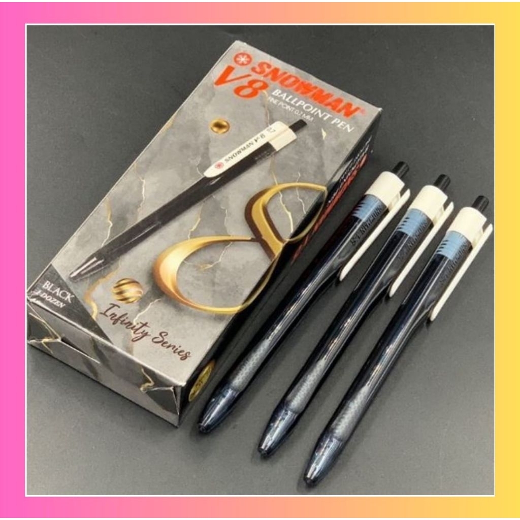 

Pulpen Snowman V8 Infinity Series Original - 1 Lusin 12 Pcs