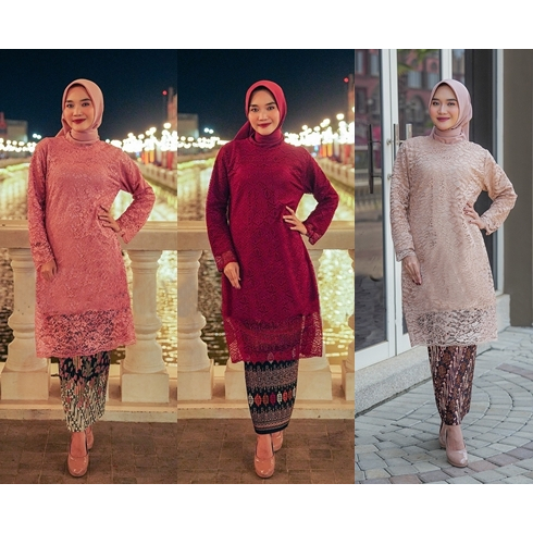atasan kebaya tunik / atasan kebaya tunik brukat modern / atasan kebaya tunik jumbo / atasan kebaya 