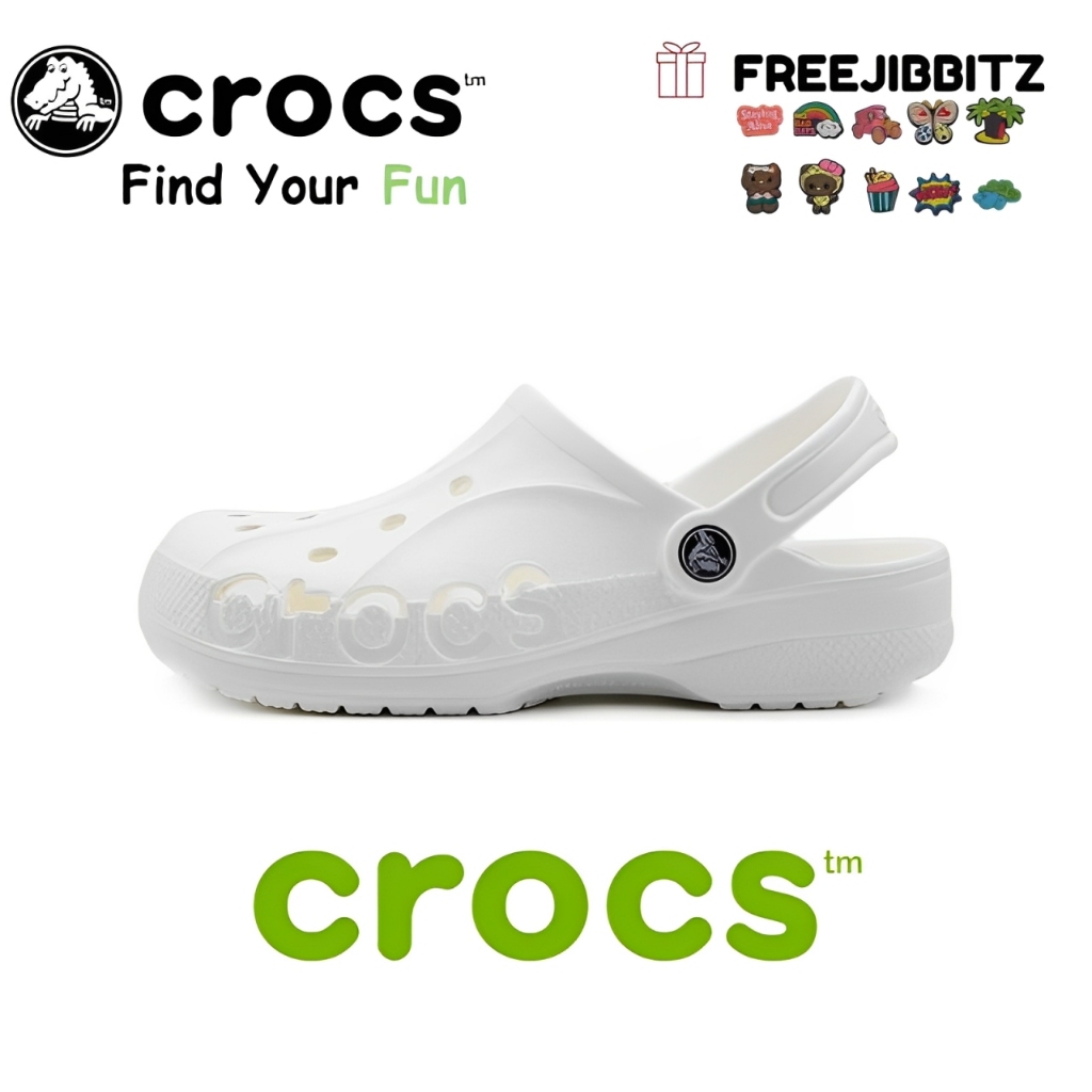 100% ORIGINAL CROCS UNISEX CLASSIC Baya Clog -White/Sandal Crocs Wanita