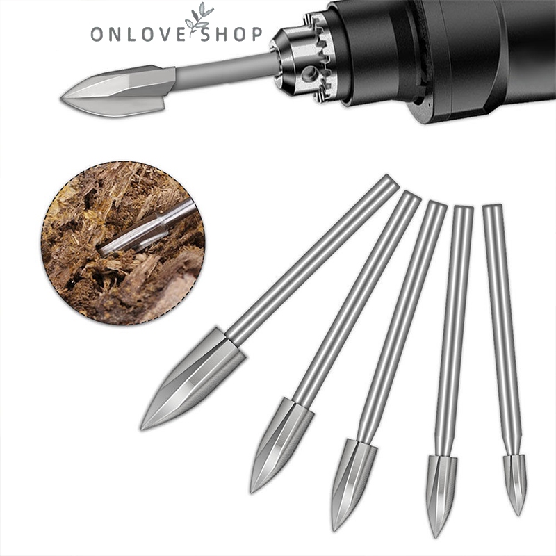 5pc ukiran pisau set / Mebel meja teh kayu ukiran bor bit / Alat pemolesan kayu listrik pemotong pen