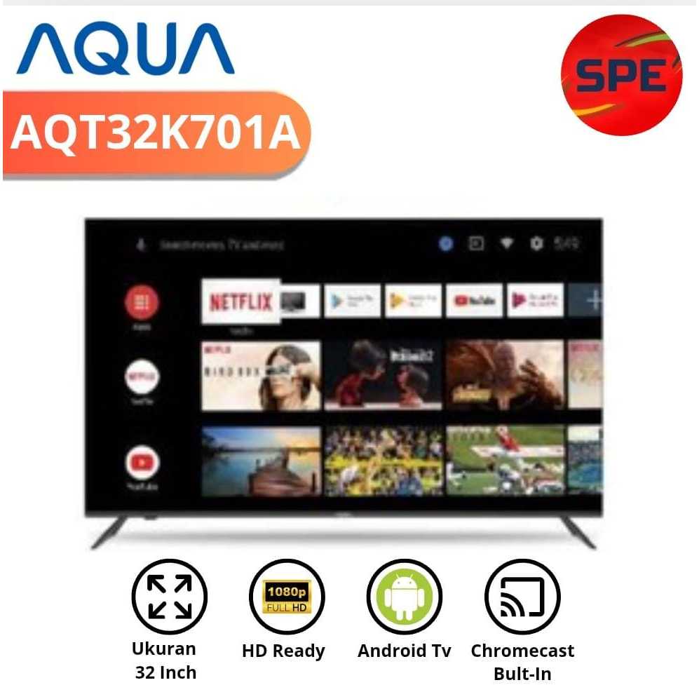 Led AQUA 32 Inchi AQT32K701A Android Smart TV