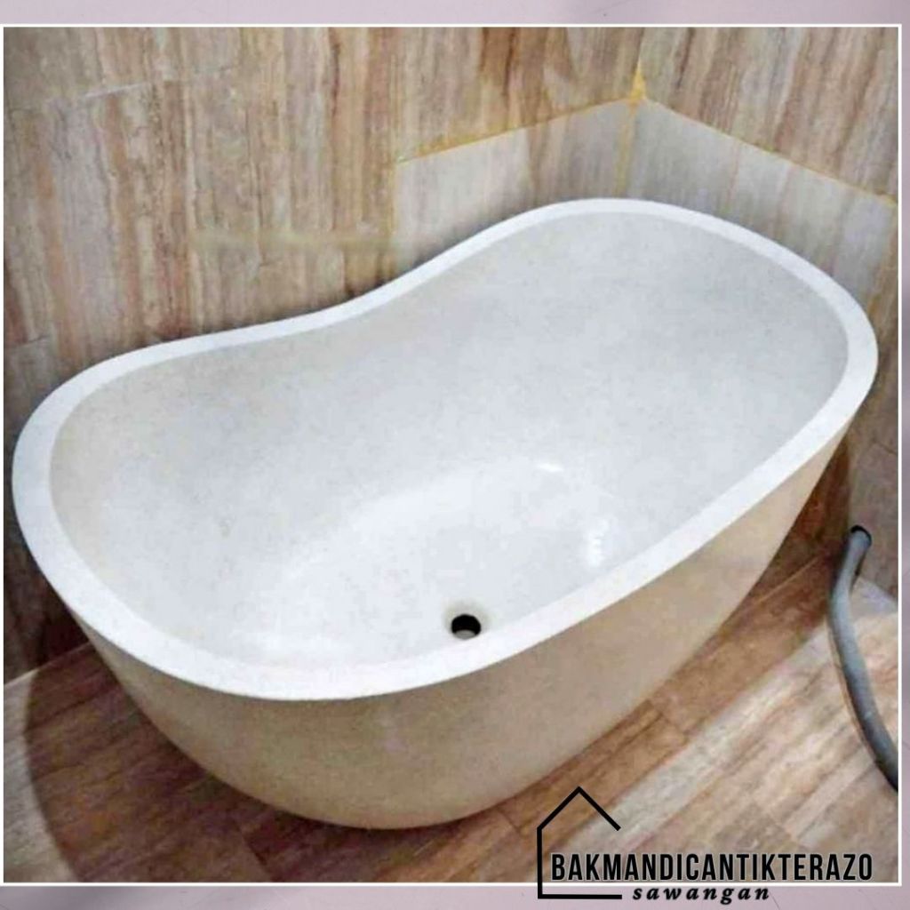 Bathtub Terazzo/ Bathtub Portable Minimalis Lengkung