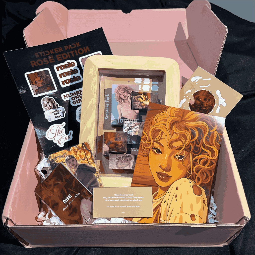ROSÉ “Rosie” Fanbox Set Merchandise Edisi Terbatas - Hiasan Dekorasi Dinding dan Meja 3D Pop Up