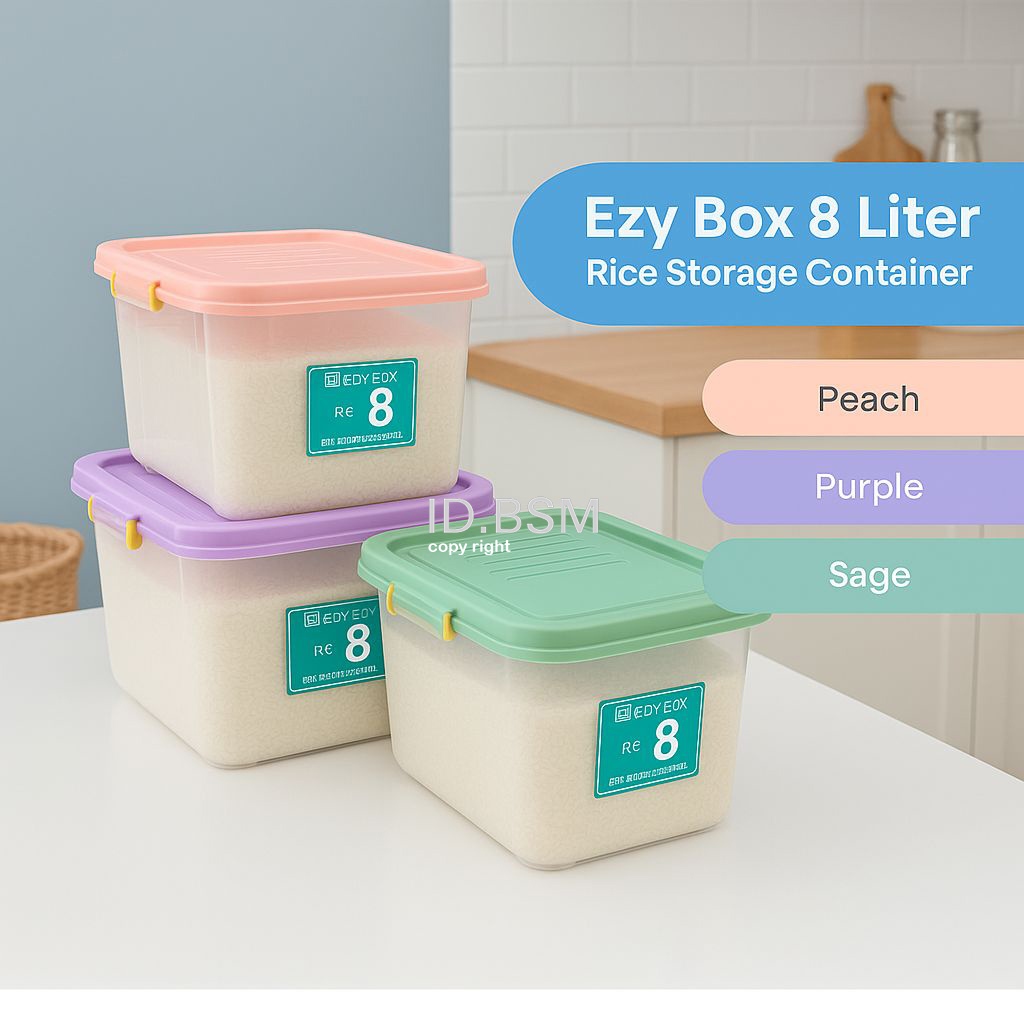 Box Container Ezy Plastik Cb 8 Liter Kontainer box Transparan Kotak Penyimpanan murah Serbaguna Ukur