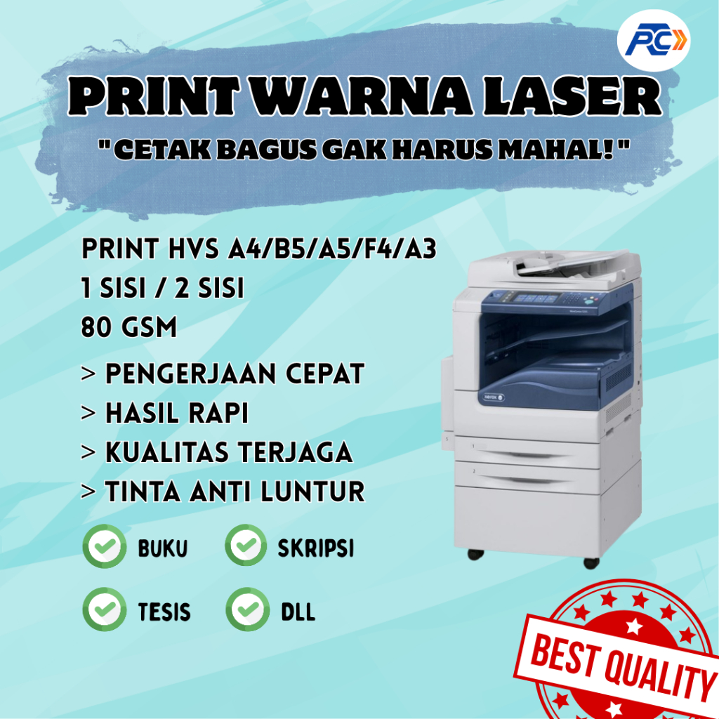

Jasa Print Warna Laser A4/B5/F4/A5/A3 | Tajam/Murah/Online!!!