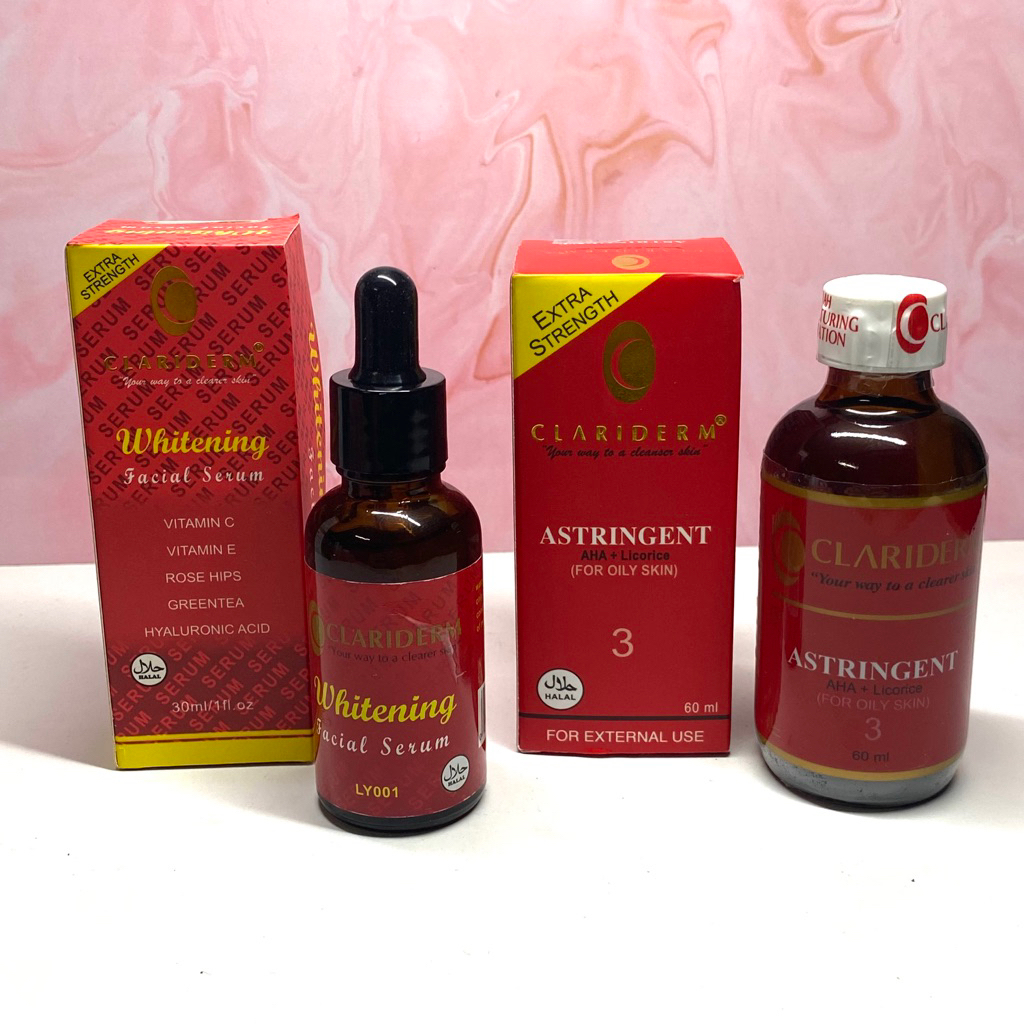 Paket Toner Clariderm Astringent Ori+ Serum