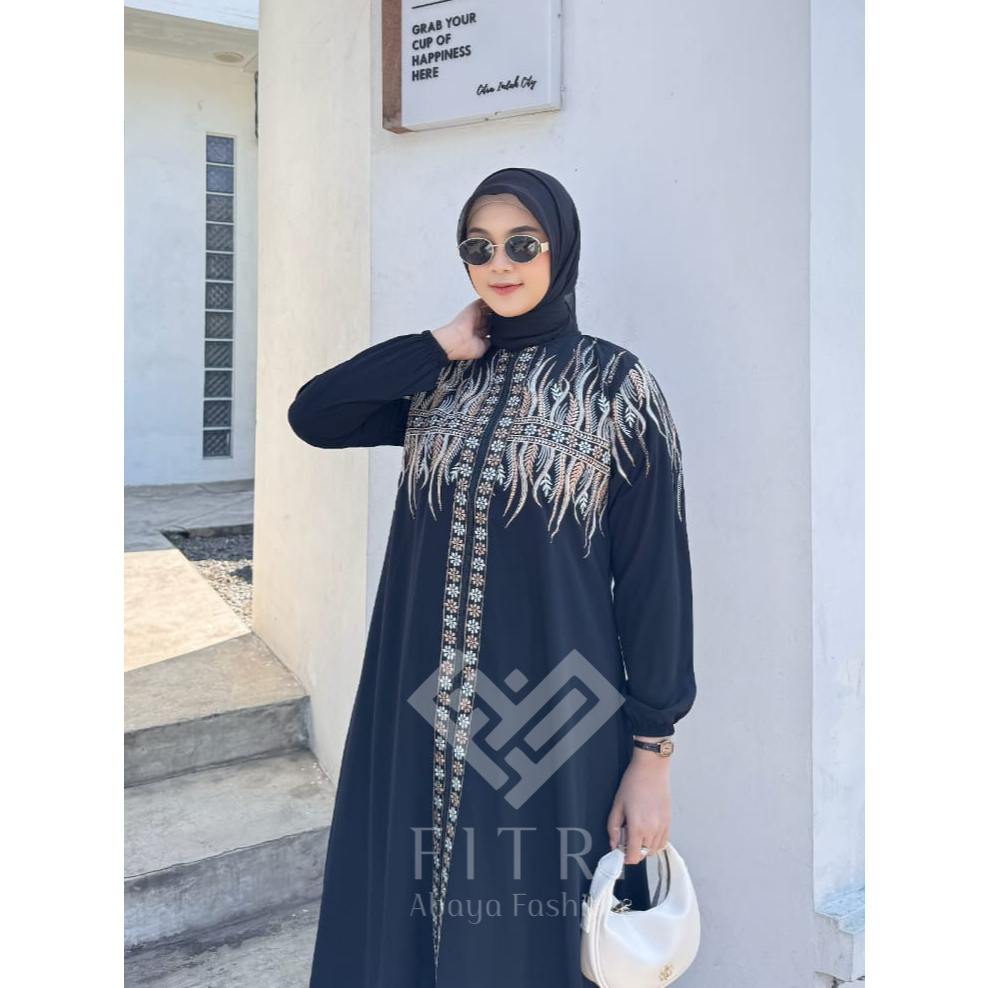 Abaya Safira Dewasa Hitam Motif Cantik Abaya Aesthetic Mesir Saudi Turki By Fitri Abaya Fashion