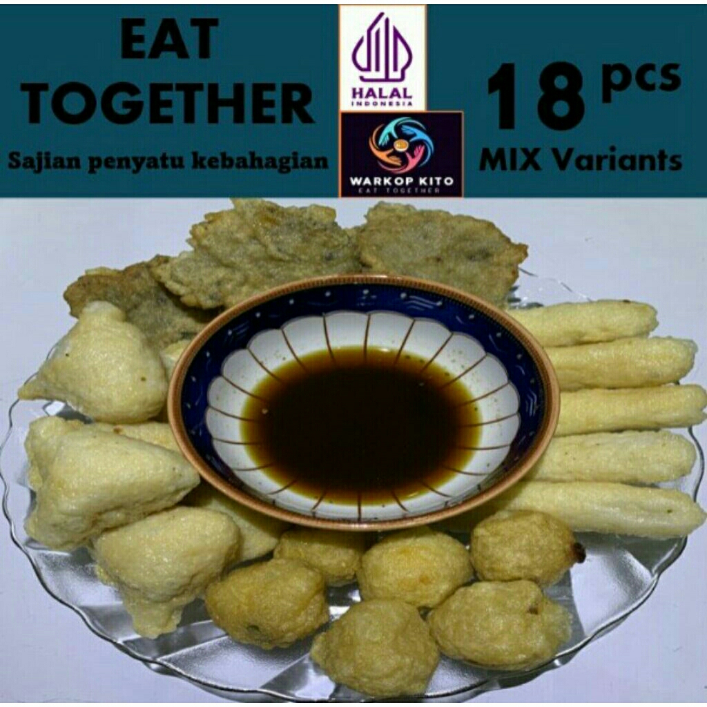 

pempek palembang campur | pempek ikan tenggiri | isi 18 pcs | pempek frozen vacum | 100% Halal.