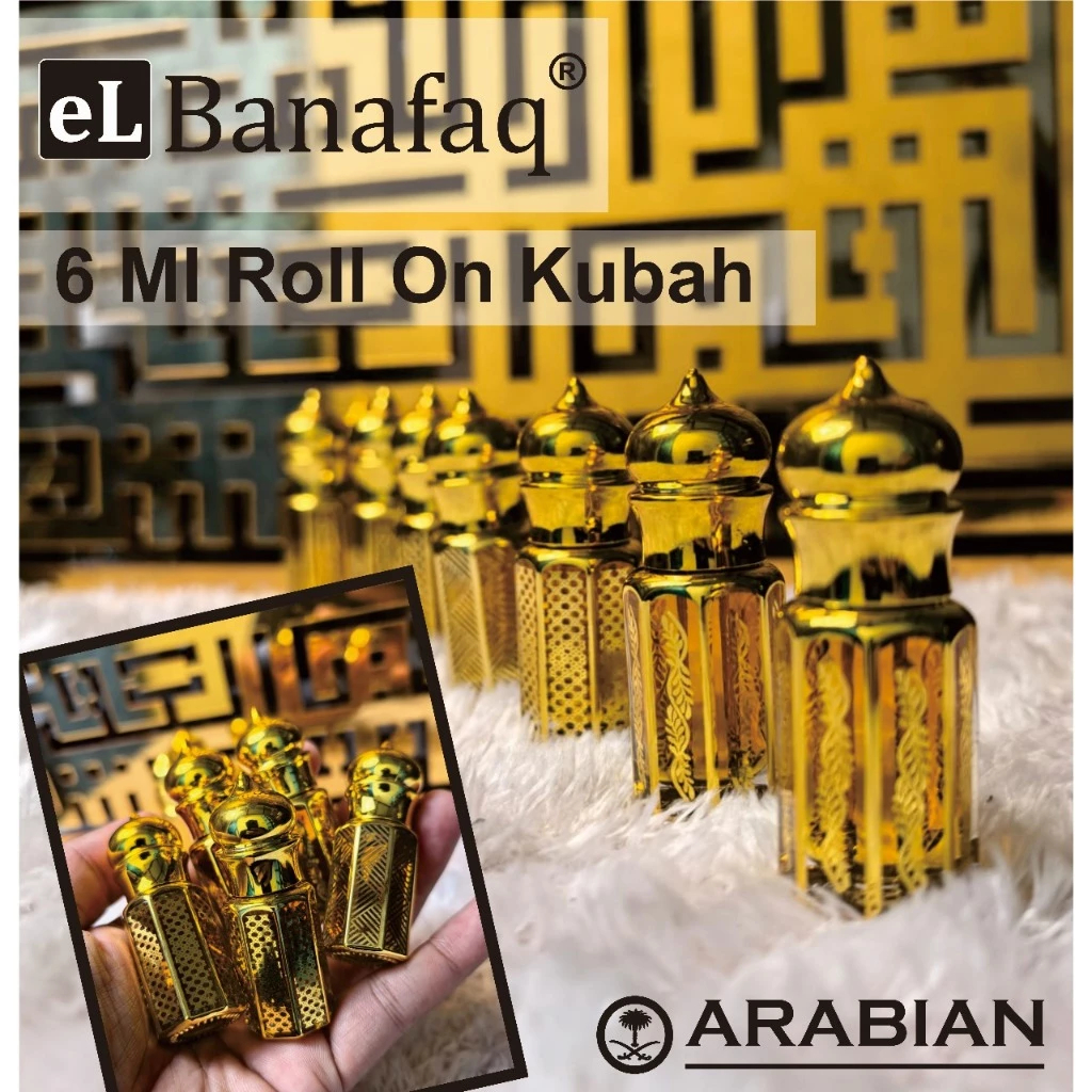 Parfum Elbanafaq 6 ML TANPA BOX Roll On Kubah Emas Series Arabian | Parfum Sholat Tanpa Alkohol