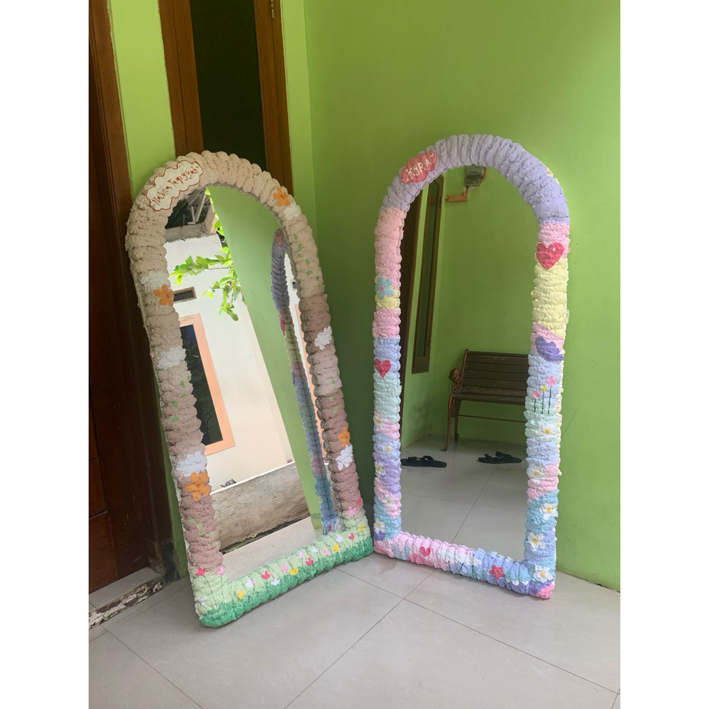 standing mirror kaca standing kaca foam dynamite mirror foam cermin aesthetic vintage cloud mirror k