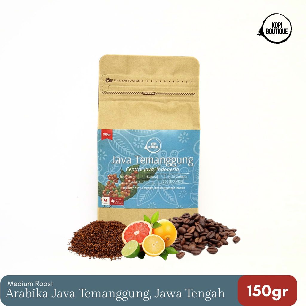 

Kopi Robusta Premium Temanggung Natural Proses 150gr