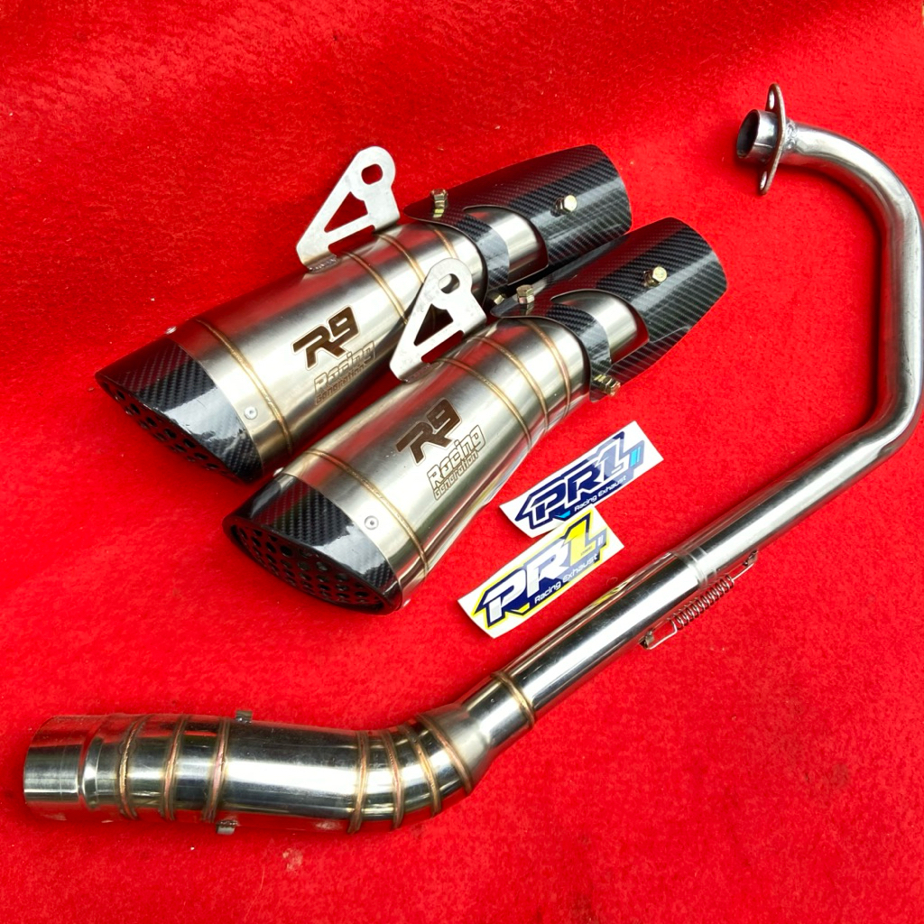 Knalpo R9 H2 Tameng/SS Carbon  R15 V2 V3 CBR150 Sonic Satria Fu Fi DLL