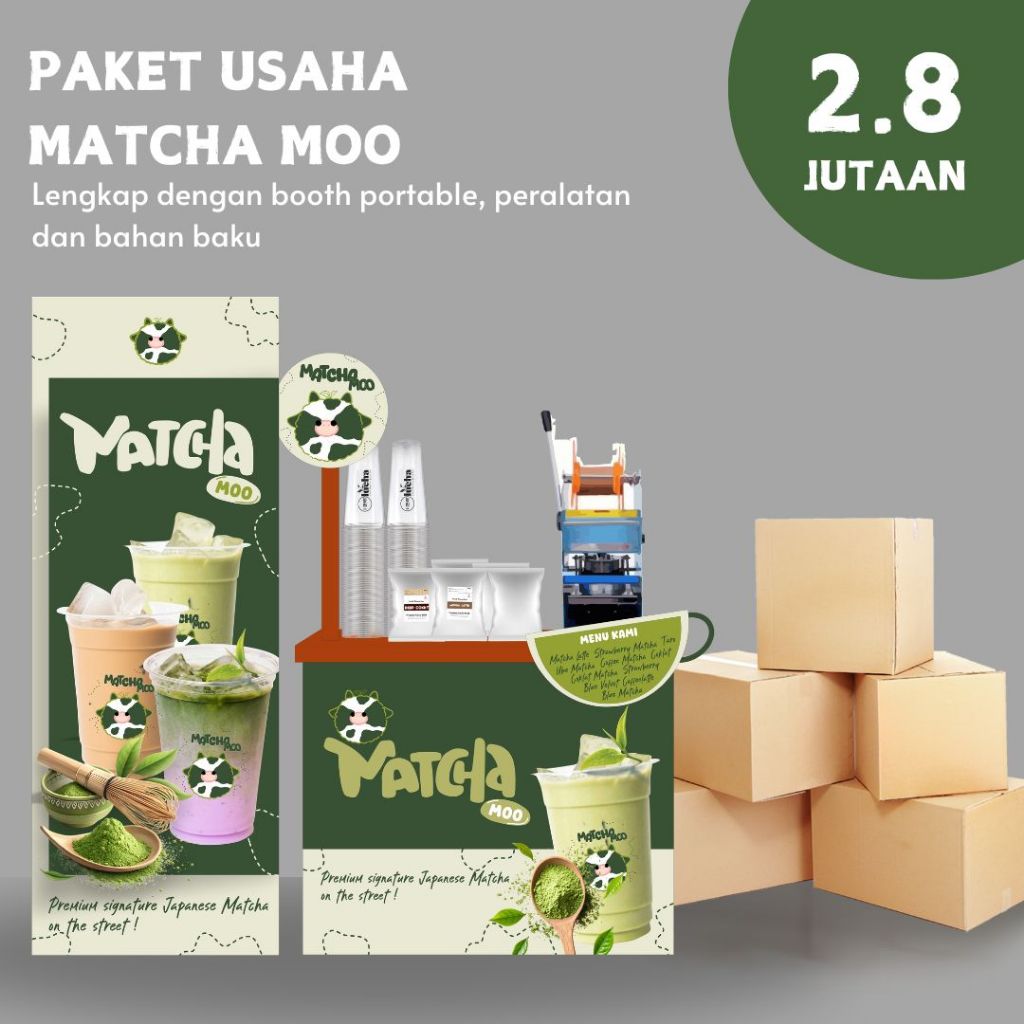 

PAKET USAHA MINUMAN KEKINIAN MATCHA MOO - PREMIUM SIGNATURE MATCHA (FRANCHISE MINUMAN HITS 2025)