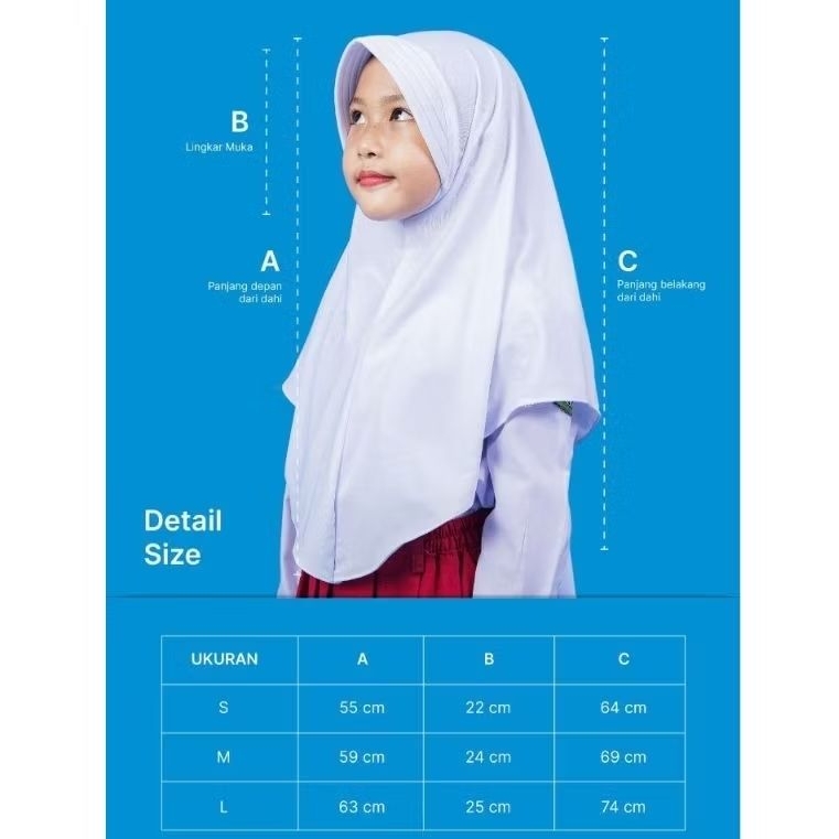 DnR Hijab | Khimar Anak Jersey Premium Size S M L