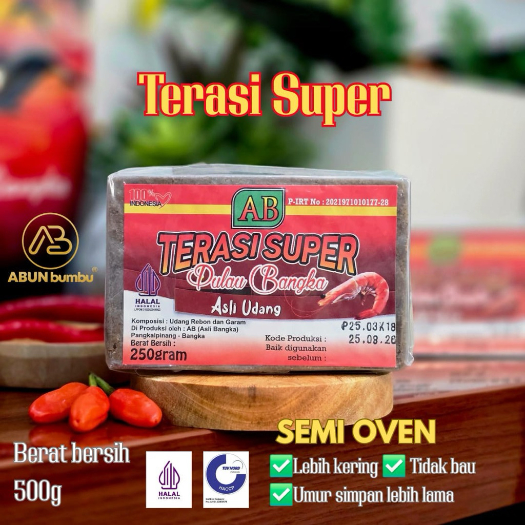 

AB Terasi Super 250g Asli Udang Rebon Pulau Bangka