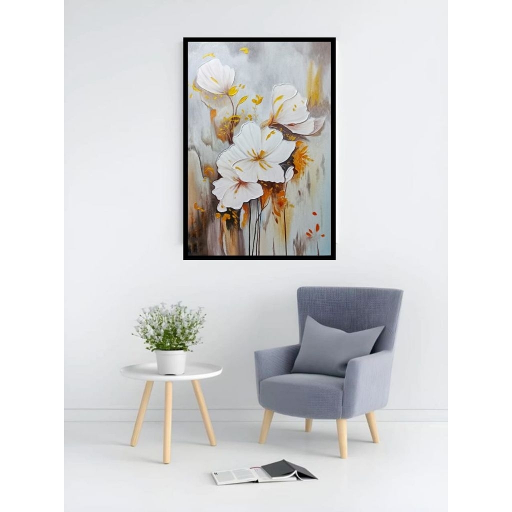 lukisan dingding bunga tulip