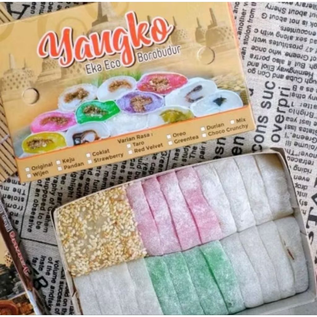 

Yangko Mochi Eka ECO Borobudur - Isi 24 iris | Varian rasa campur | Oleh oleh khas Borobudur