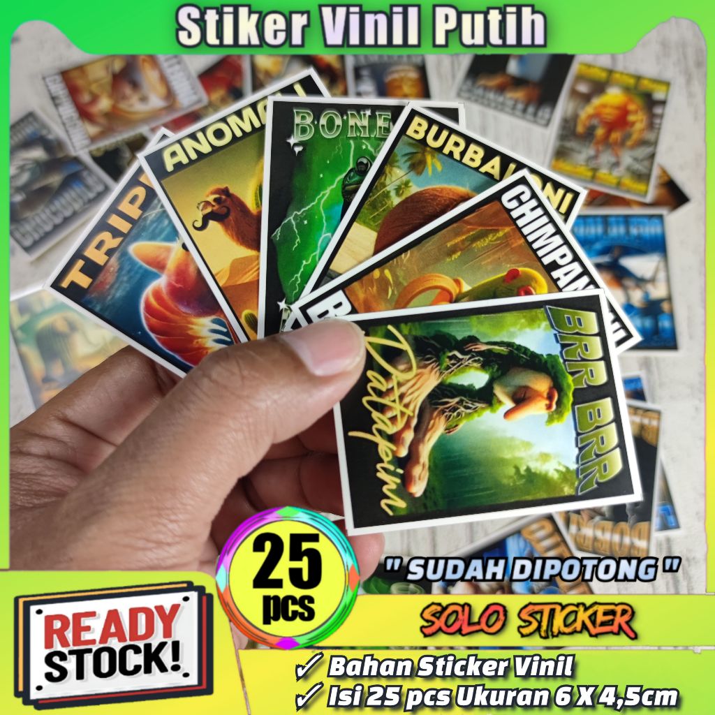 

25 pcs STIKER ANOMALI TUNG TUNG SAHUR ANTI AIR - SUDAH DIPOTONG