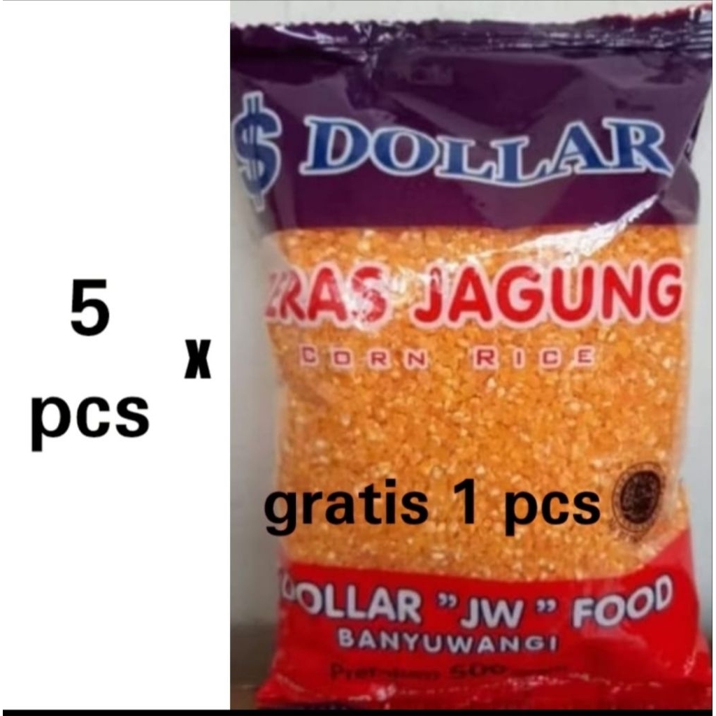

Beras Jagung Dollar 500gr Isi 5 Free 1