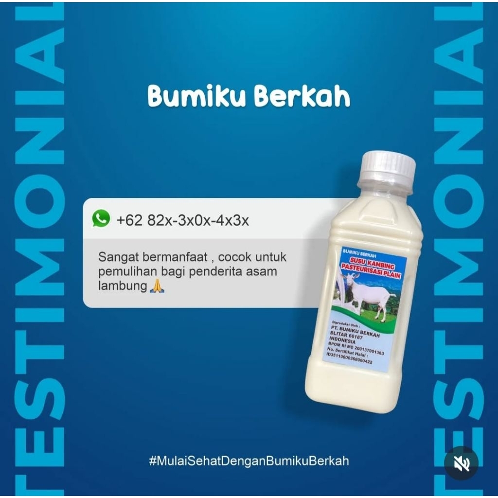 

Susu Segar Kambing Saneen 100 % Murni BPOM dan Halal MUI
