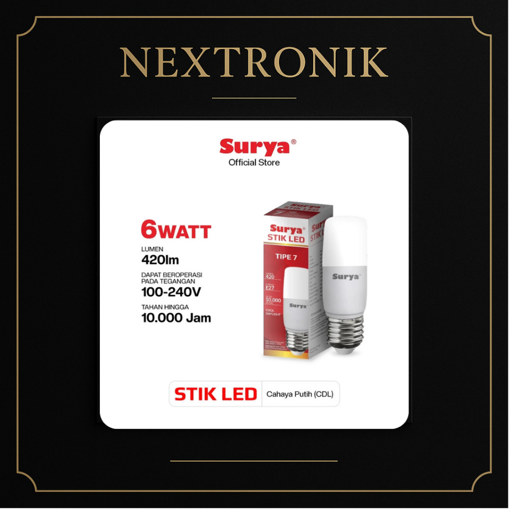 Lampu SURYA Stik LED 6 Watt Cahaya Putih