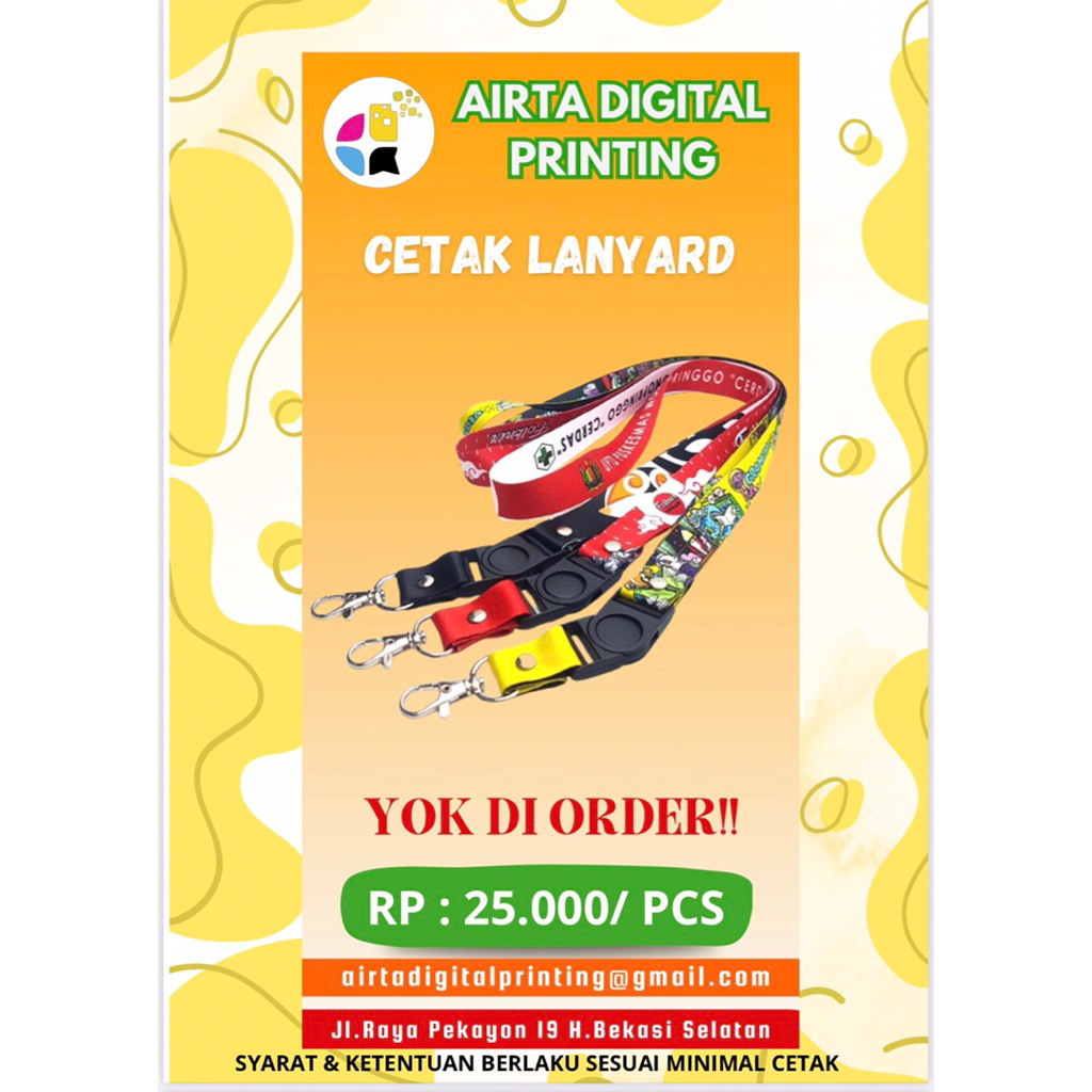 

Lanyard 1 Sisi dan 2 sisi per paket 12 pcs MURAH