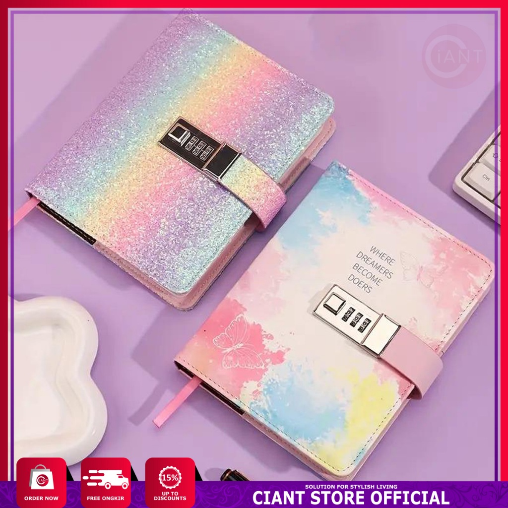 

BUKU DIARY KUNCI HARIAN NOTE CATATAN LOCK TEMPAT PENA TALI PEMBATAS