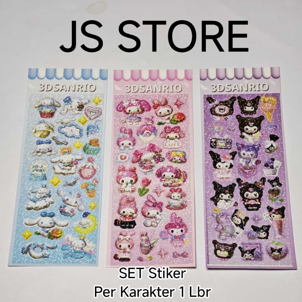 

Set Sticker Hologram Kuromi My Meloy Cinnamonroll