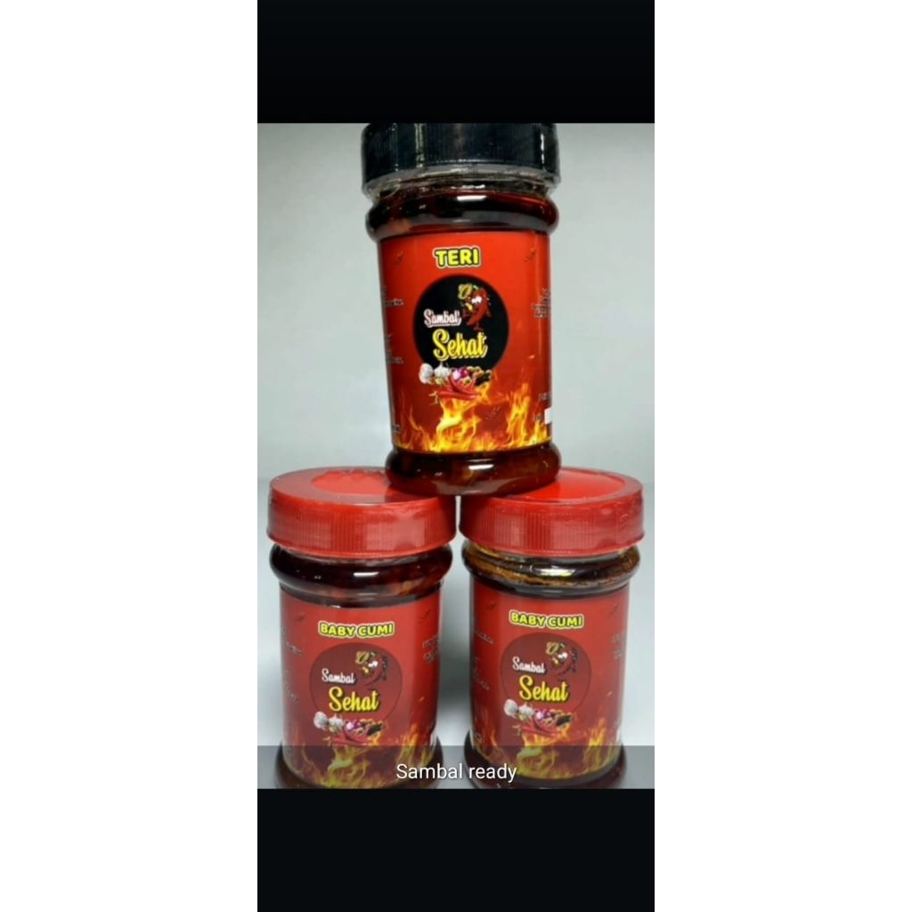 

sambal cumi / sambal teri / sambal pedas / sambal viral / cap sehat. paket 2 toples