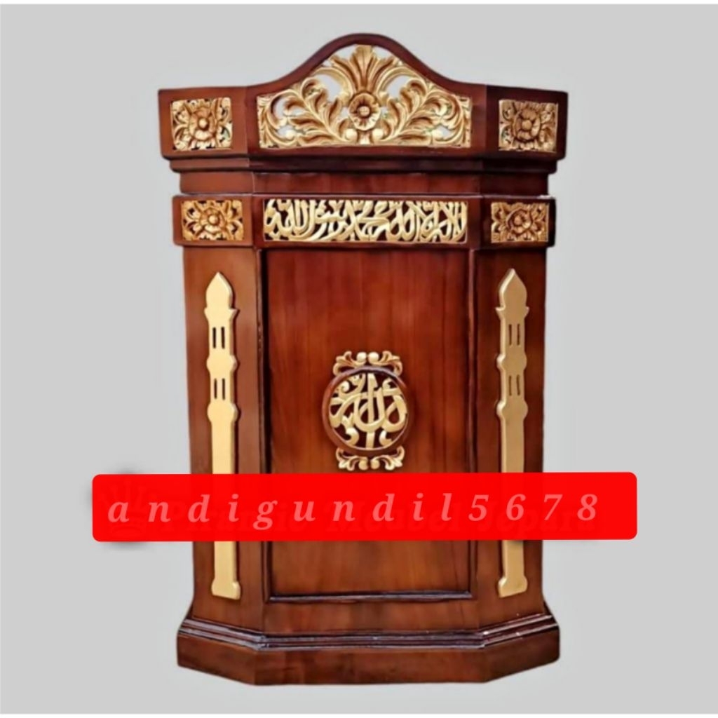 Mimbar Masjid Full Kayu Jati GRATIS REQUEST NAMA Mimbar Podium Ukiran Jepara Mimbar Pidato Full Kayu