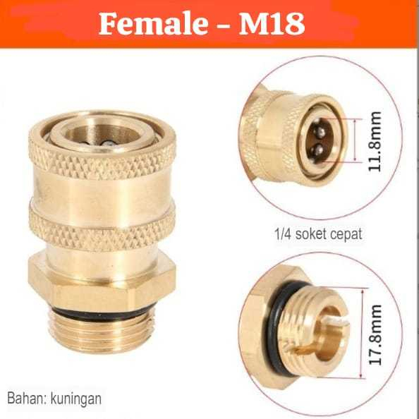 Coupler Quick Release 3/8 inch Male Drat luar 17,8mm