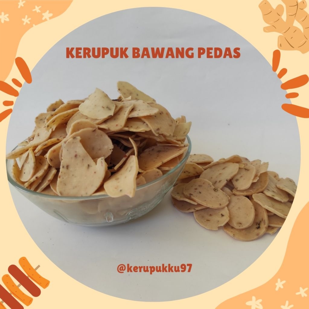 

[ 5 KG ] KERUPUK BAWANG PEDAS MENTAH / KRUPUK BAWANG PEDAS RENYAH GURIH