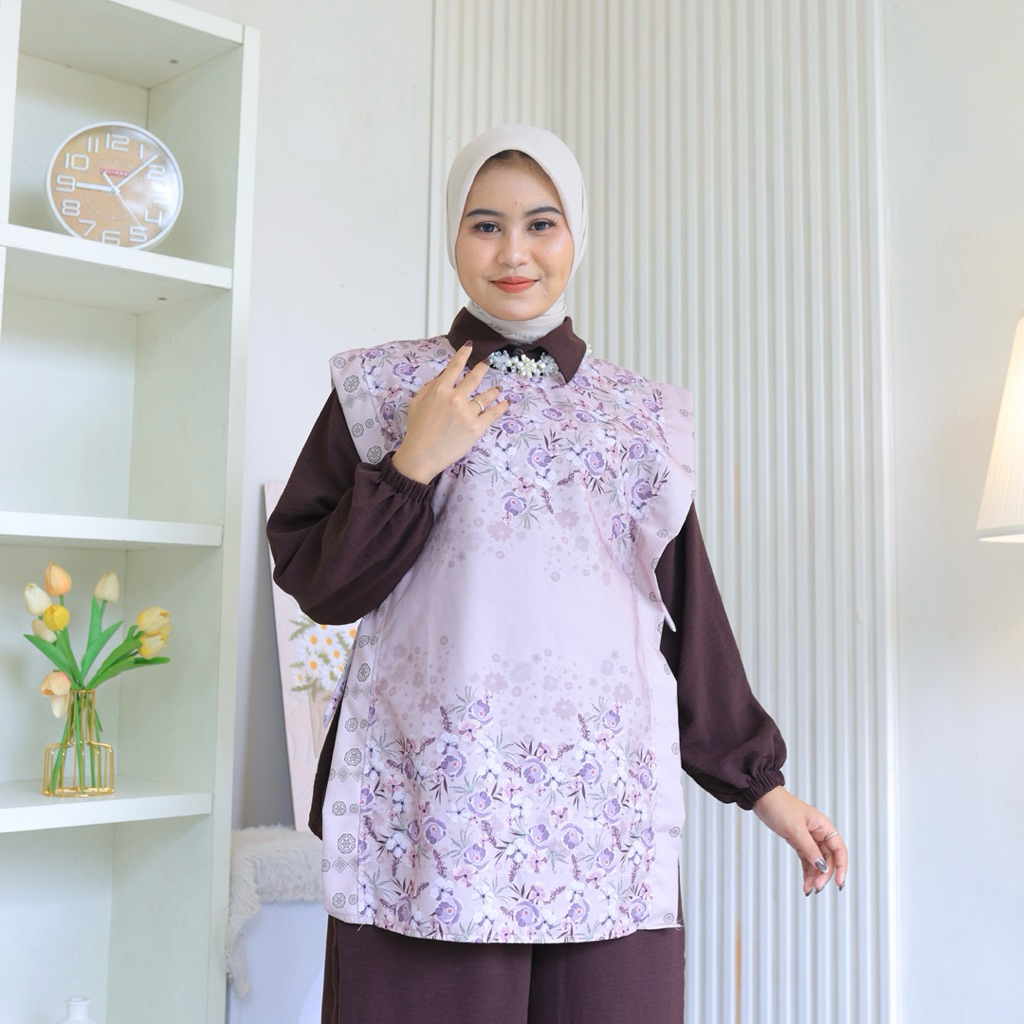 HOT DEALS KAYANA LD 120 DAN 140 ONE SET JUMBO L-5XL BIG SIZE 3IN1 SETELAN TUNIK PANJANG + CELANA