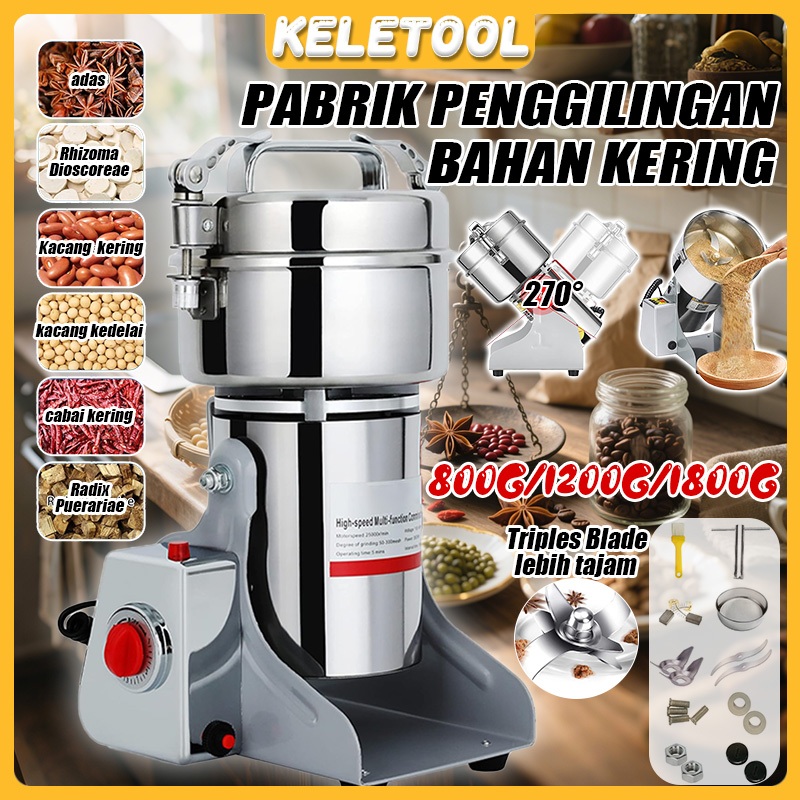 Mesin Giling Tepung Listrik 800G Kering Powder Grinder Miller Serbaguna Untuk Cabe Kering Black Pepp